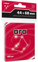 Koszulki na karty Rebel (44x68 mm) Ara Premium, 100 sztuk 