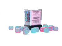 Zestaw Kości Chessex - kości k6 12mm (36 kości) - Gel Green-Pink/blue Luminary
