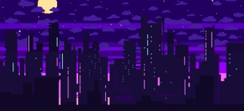 Mata do gier 90x40cm - Pixel City - Kraken Wargames