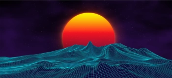 Mata do gier 90x40cm - Retro Sun - Kraken Wargames