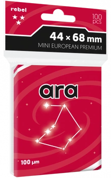 Koszulki na karty Rebel (44x68 mm) Ara Premium, 100 sztuk 